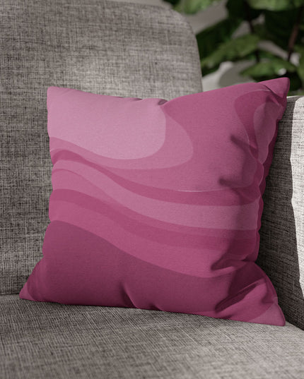 Pinky Mauve Wavey Spun Polyester Square Pillowcase, 14" x 14"