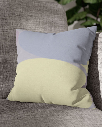 Pastel Soft Blue and Soft White Patches Spun Polyester Square Pillowcase, 14" x 14"
