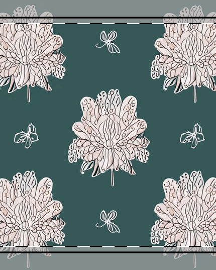 Soft White Floral Butterflies 10" x 10" Cotton Twill Napkin