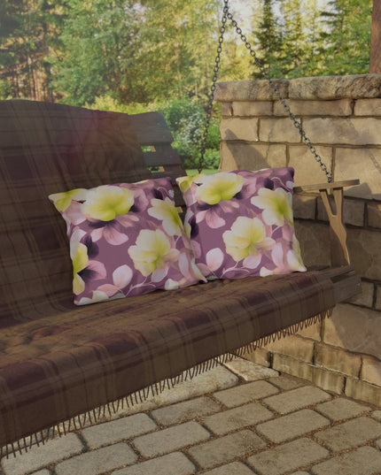 Lemon Blossom Floral Bunch Outdoor Pillow, 16" x 16"