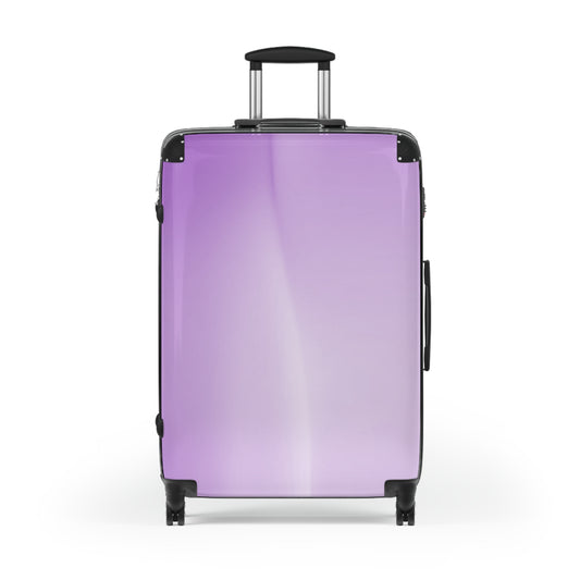 Soft Lavender Fade Large Suitcase with built in lock, 4 double-wheels, telescopic handle, and ABS back hard-shell