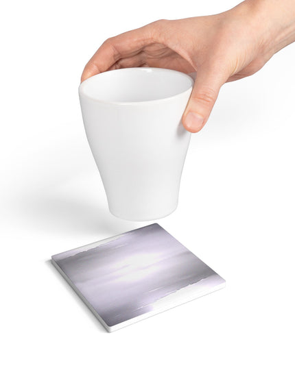 Sephia Sea Dark Fog 4" x 4" Square Ceramic Coaster