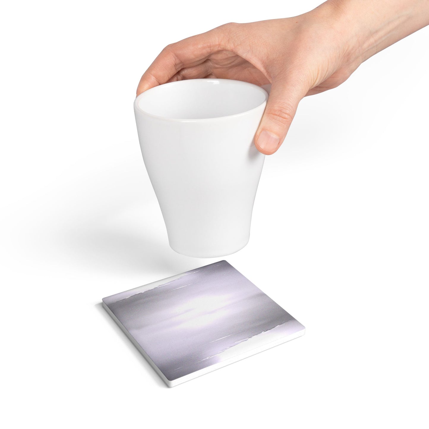 Sephia Sea Dark Fog 4" x 4" Square Ceramic Coaster