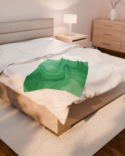 Mint Green Wavey Velveteen Plush Blanket, 30" x 40"