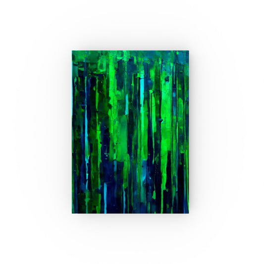 Striped Blue Green 5.2" x 7.4" Hard Backed Journal with 128 blank pages