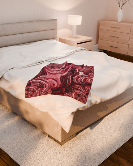 Uzi Spiral Ruby Velveteen Plush Blanket, 30" x 40"
