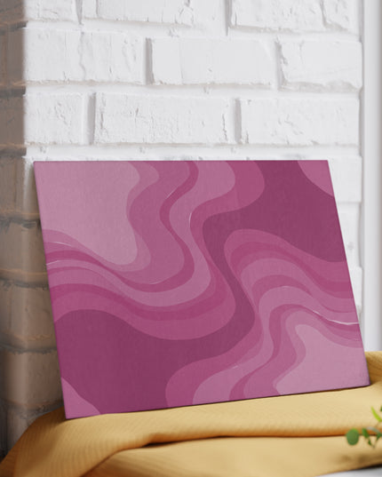 Pinky Mauve Wavey 8" x 11" Glass Cutting Board