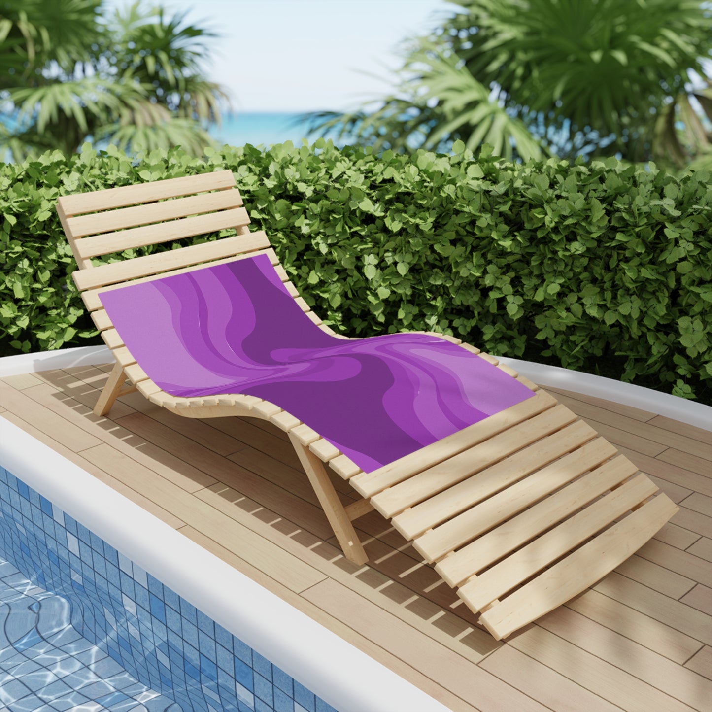Wavey Purple Wavey Beach Towel, 24" x 44"