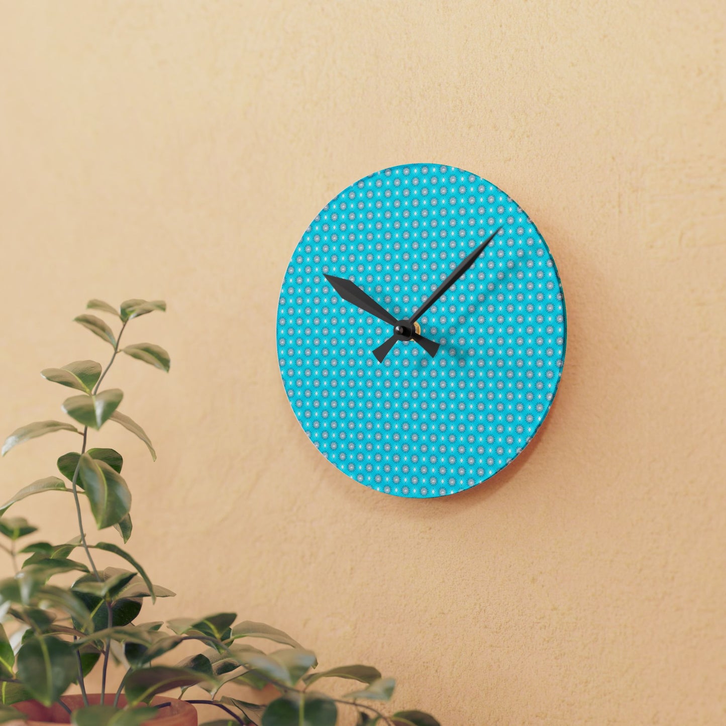 Tif Green Star-crossed Bodies Acrylic Round Wall Clock, 8" x 8"