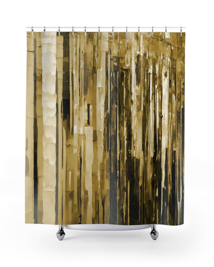 Striped Light Brown Shower Curtains, 71" x 74"