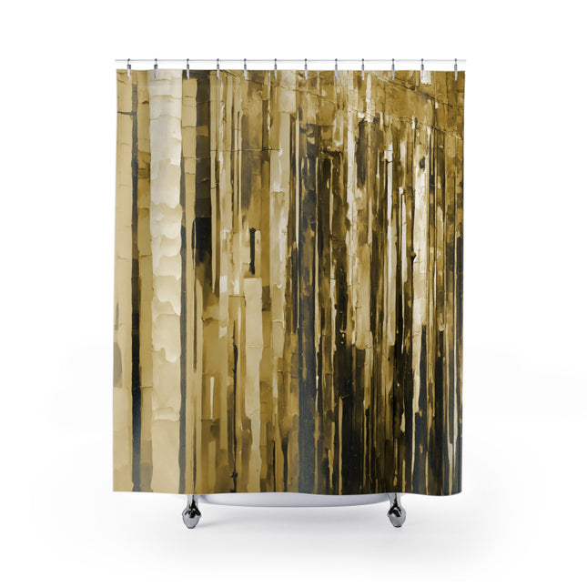 Striped Light Brown Shower Curtains, 71" x 74"