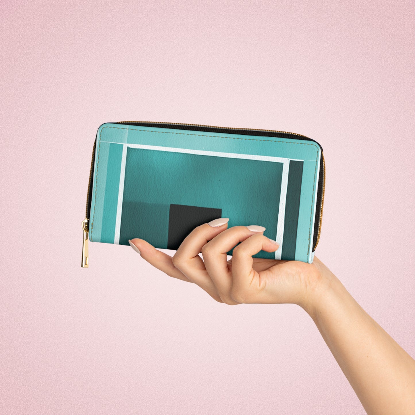 Beta Shadow Elegant Abstract Zipper Wallet - Stylish & Functional Accessory for Everyday Use