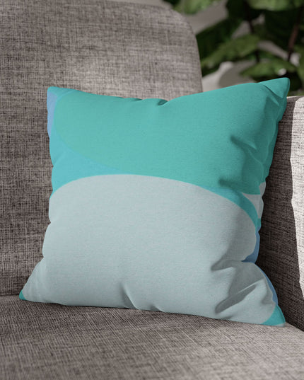 Pastel Tan and Tif Patches Spun Polyester Square Pillowcase, 14" x 14"