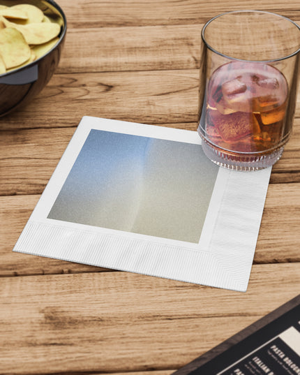 Cobalt Fade White Coined Napkins, 6.5" x 6.5"