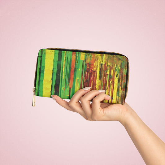 Striped Beta Elegant Abstract Zipper Wallet - Stylish & Functional Accessory for Everyday Use
