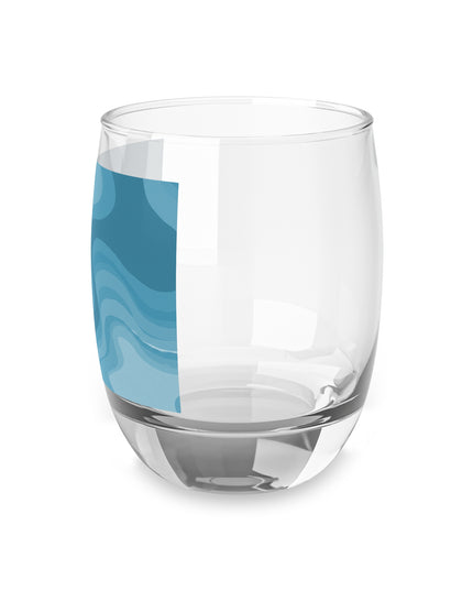 Sky Blue Wavey Whiskey Glass, 6 oz