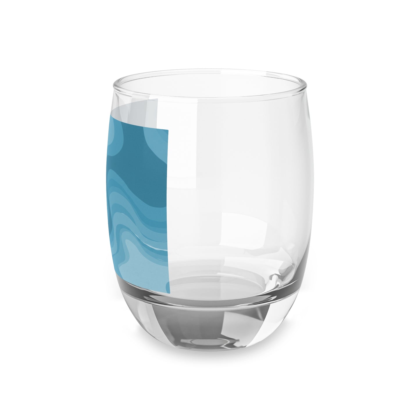 Sky Blue Wavey Whiskey Glass, 6 oz