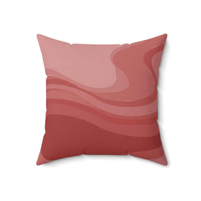Power Red Wavey 18" x 18" Faux Suede Square Pillow