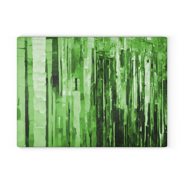 Striped Mint 11" x 15" Glass Cutting Board
