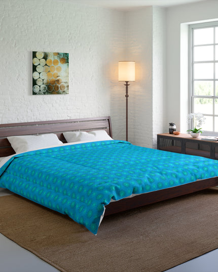 Blue Green Star-crossed Bodies Comforter, 104" × 88"