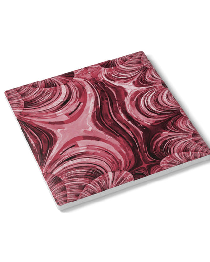 Uzi Spiral Ruby 4" x 4" Square Ceramic Coaster