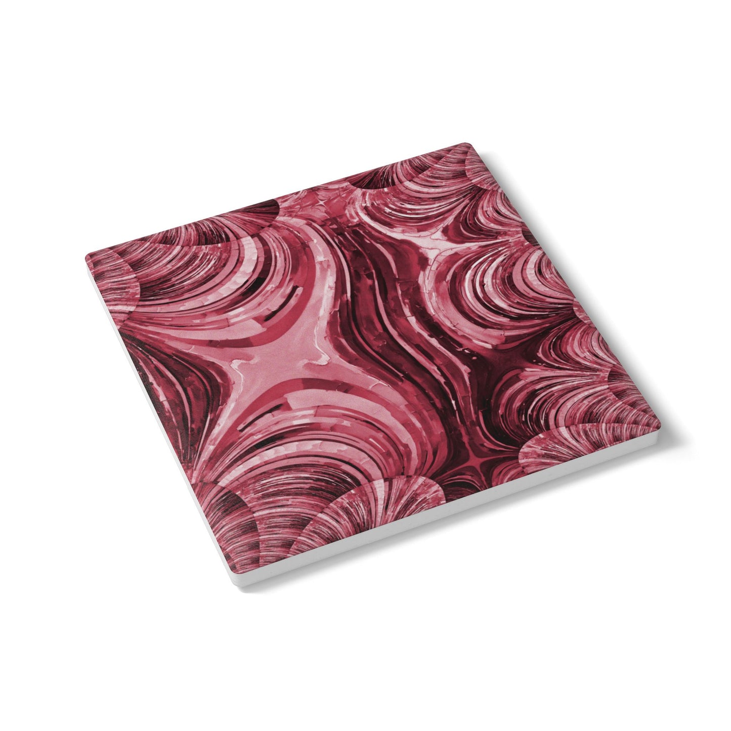 Uzi Spiral Ruby 4" x 4" Square Ceramic Coaster