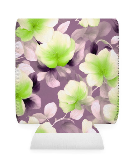 Lime Lavender Floral Bunch 12 oz Can Cooler Sleeve