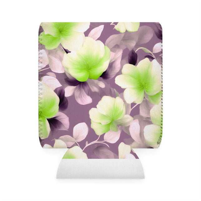 Lime Lavender Floral Bunch 12 oz Can Cooler Sleeve
