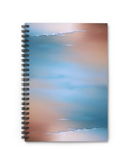 Blue Sea Peach Fog Spiral Notebook - Ruled Line, 6" x 8", 118 pages