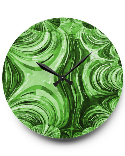 Uzi Spiral Mint Pastel Acrylic Wall Clock, Round or Square, 10.75" x 10.75"