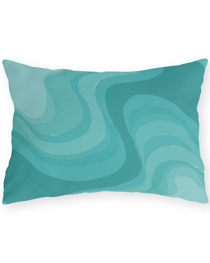 Tif Green Wavey 20" x 14" Outdoor Pillow