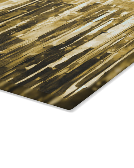 Striped Light Brown 11" x 15" Glass Cutting Board