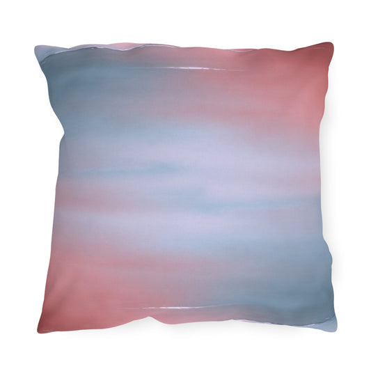 Gray Sea Pink Fog 18" x 18" Outdoor Pillow