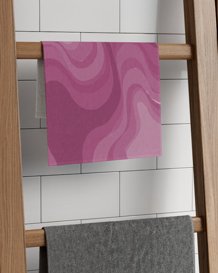 Pinky Mauve Wavey Rally Towel, 11" x 18"