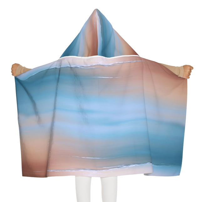 Blue Sea Peach Fog Youth Hooded Towel, 24" x 48"
