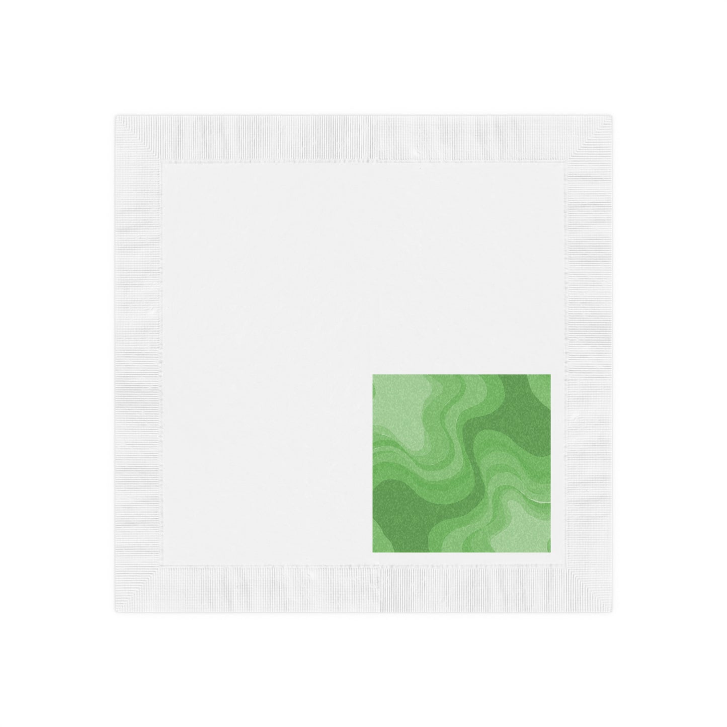 Greenie Meanie Wavey White Coined Napkins, 6.5" x 6.5"