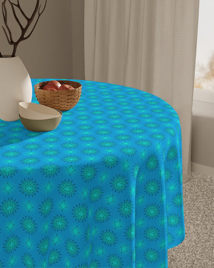 Light Blue Star-crossed Bodies Tablecloth, 55" x 55"