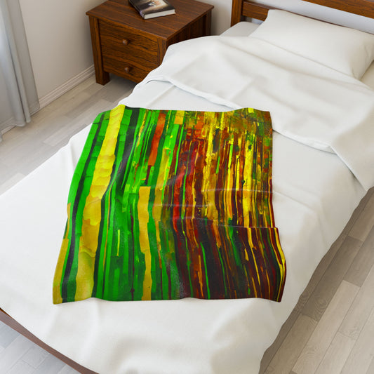 Striped Beta Velveteen Plush Blanket, 30" x 40"