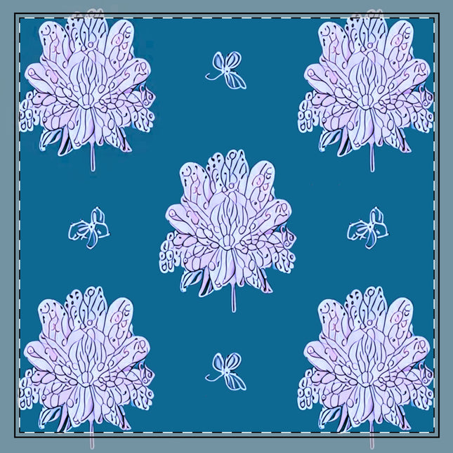 Lavender Floral Butterflies 22" x 22" Cotton Twill Napkin