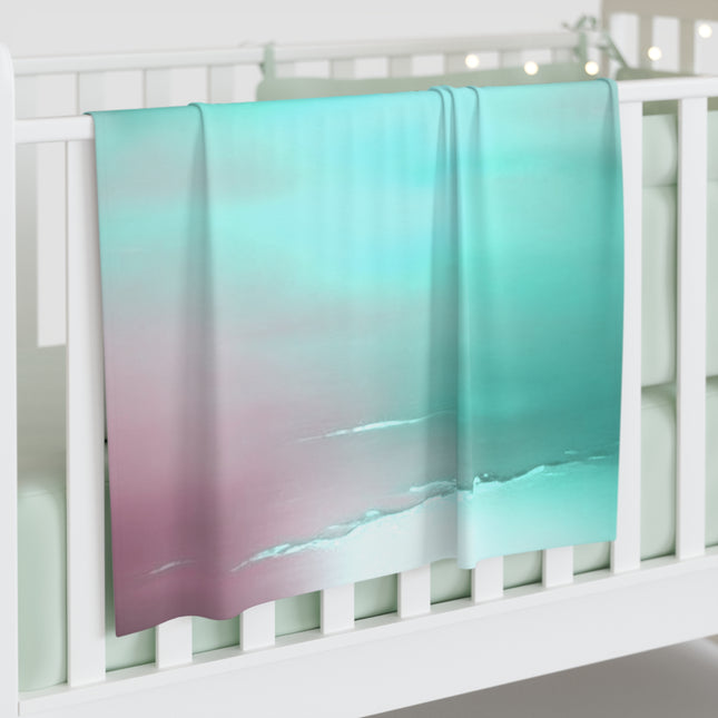 Green Sea Lavender Fog Baby Swaddle 30″×40″ Blanket