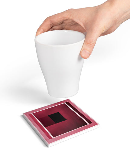 Red Shadow 4" x 4" Square Ceramic Coaster
