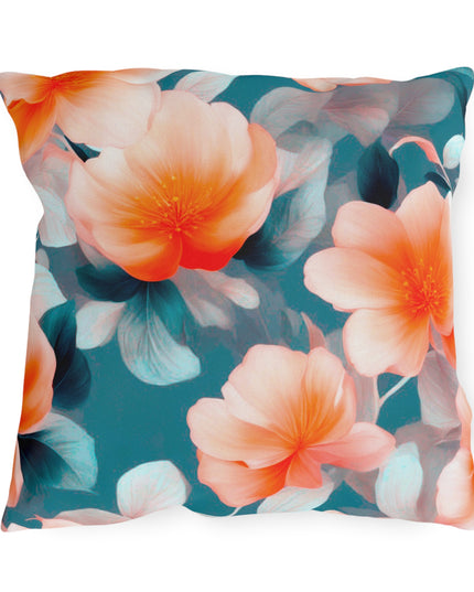 Orange Blossom Floral Bunch 18" x 18" Outdoor Pillow