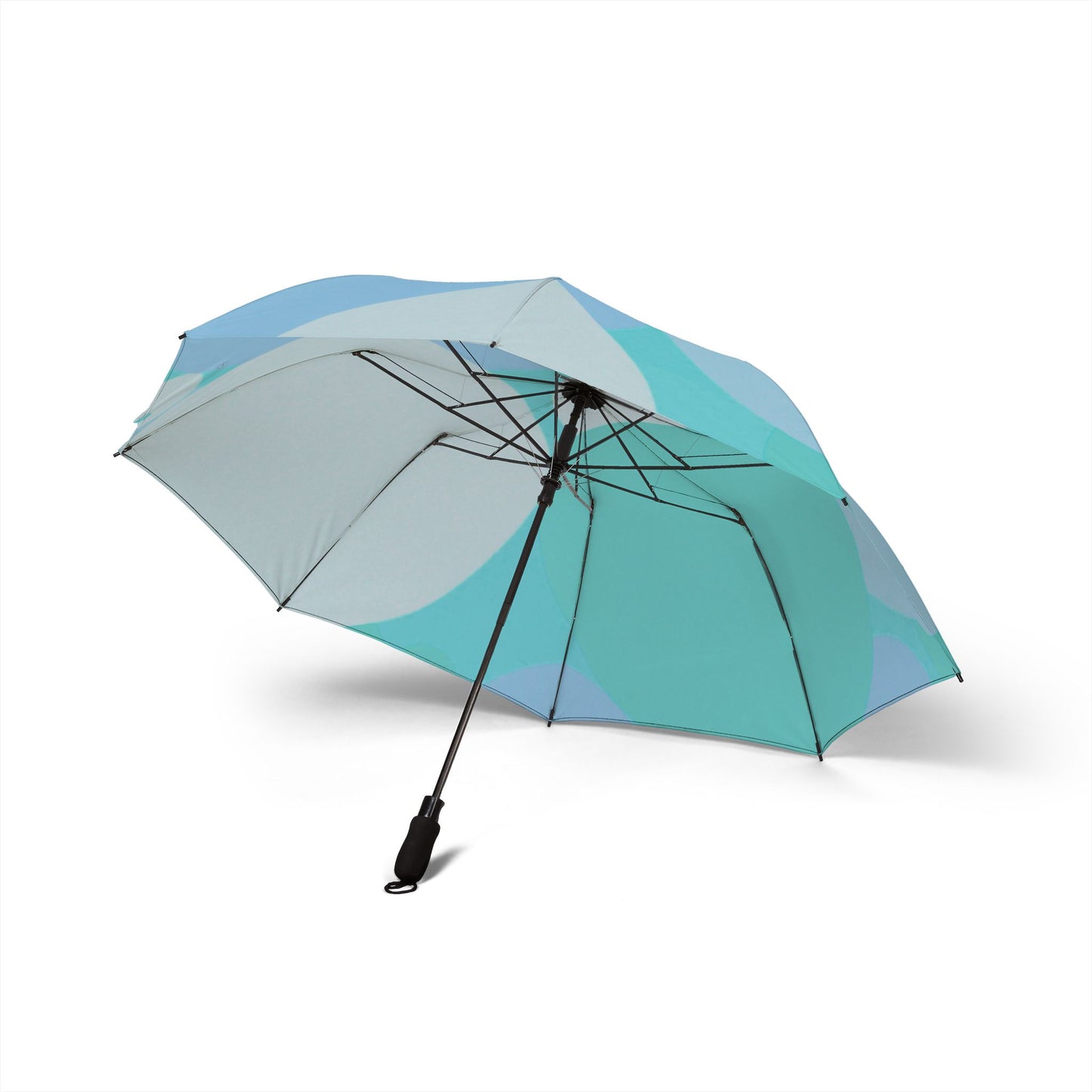 Pastel Tan and Tif Patches Foldable Umbrella - Compact & Chic