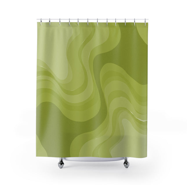 Lemon Wavey Shower Curtains, 71" x 74"