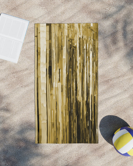 Striped Light Brown Beach Towel, 24" x 44"