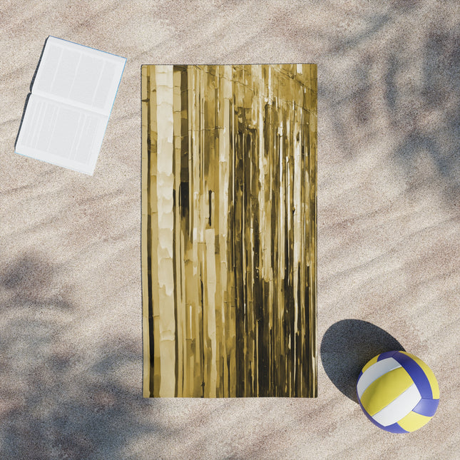 Striped Light Brown Beach Towel, 24" x 44"