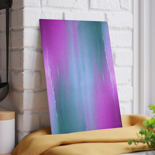 Dark Blue Green Sea Purple Fog 8" x 11" Glass Cutting Board