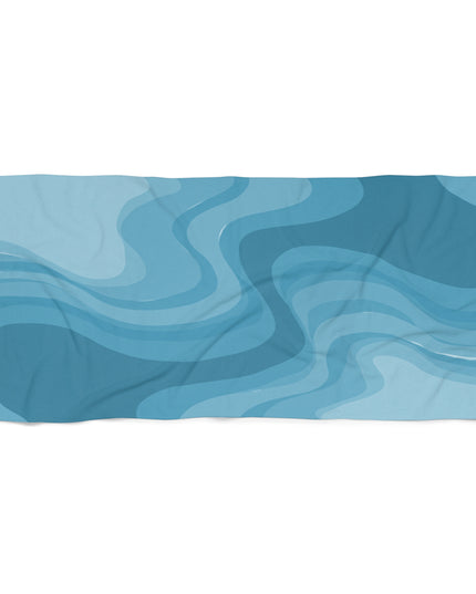 Sky Blue Wavey 30" x 60" Beach Towel