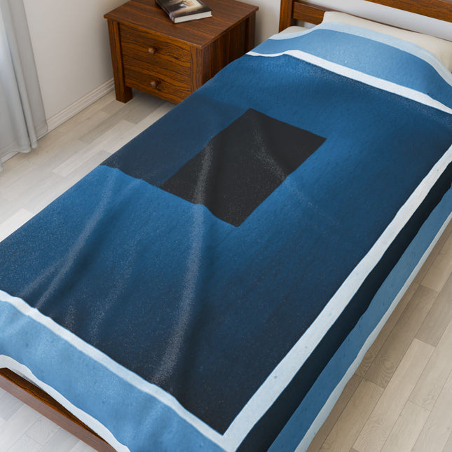 Blue Shadow Velveteen Plush Blanket, 60" x 80"