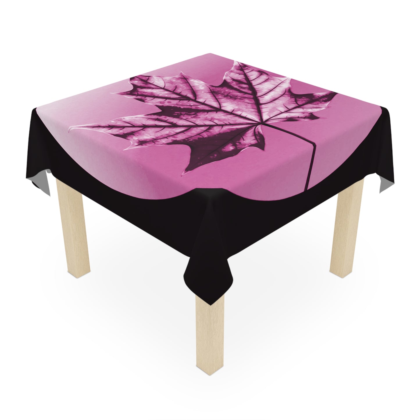 Magenta Maple Leaf Tablecloth, 55" x 55"